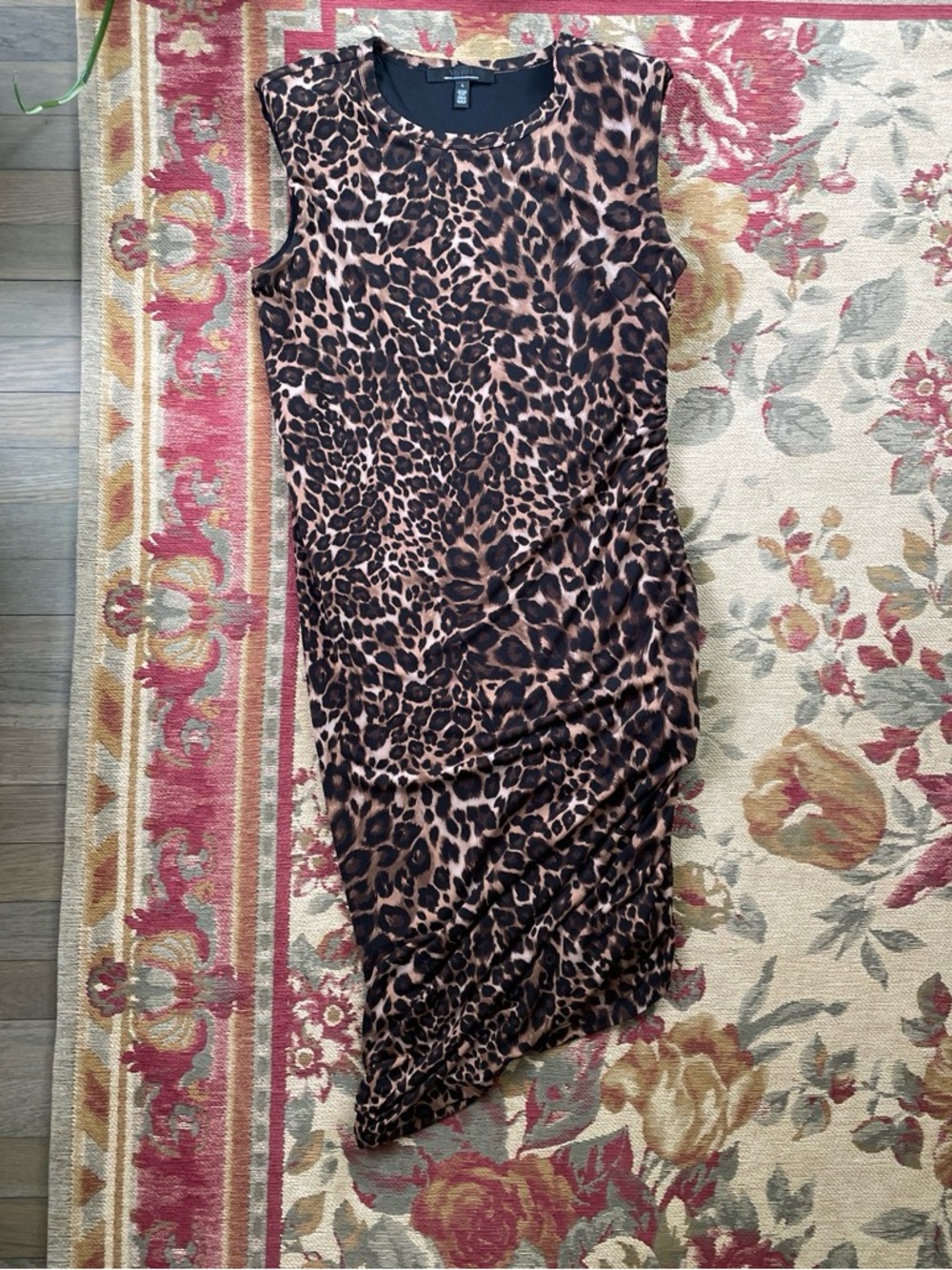 White House Black Market Sleeveless Leopard Print Asymmetric Women’s Dress